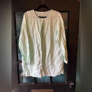Eileen Fisher seafoam linen tunic Blouse